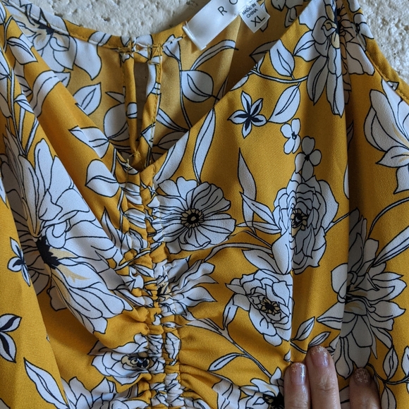 Row A | yellow floral summer dress size xl - Picture 4 of 7